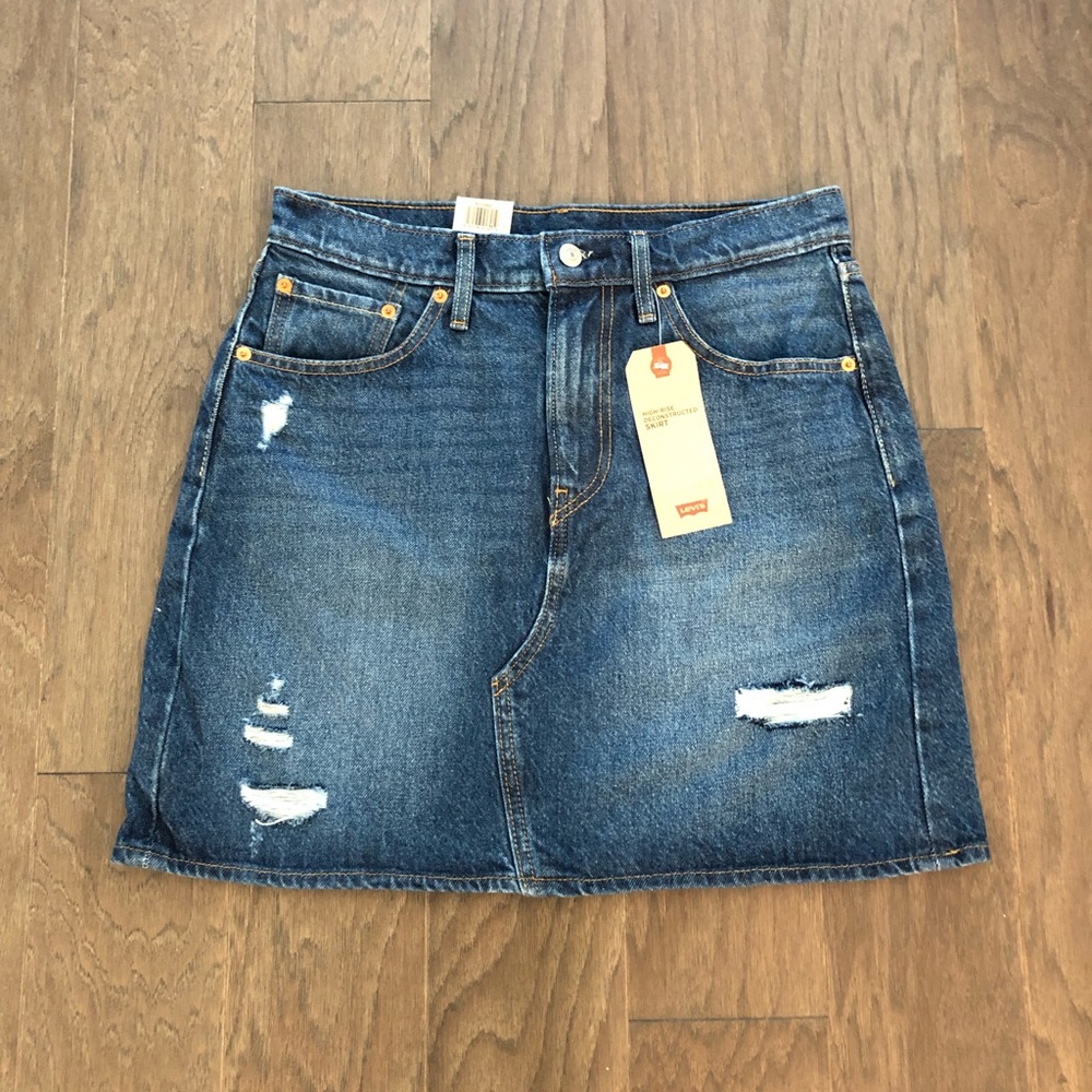 Levi’s High Rise Deconstructed Denim Skirt